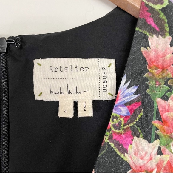 Nicole Miller X Artelier Lamanca Jungle Dress Whimsical Floral - Picture 6 of 16